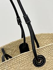 Fortok Loewe Anagram Basket Raffia Basket Bag Natural/Black 33x16.5x13cm - 2