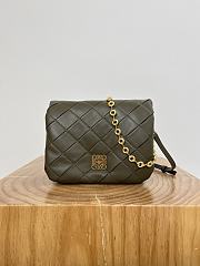 Fortok Loewe Puffer Goya Vintage Khaki Green Bag 23x9x17cm - 1