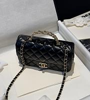 Fortok Chanel 24A Diamond Pattern Rhinestone Handle CF Bag 12x20x6cm - 5