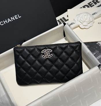 Fortok Chanel 22S Rhinestone Clutch Bag Black 20x12cm