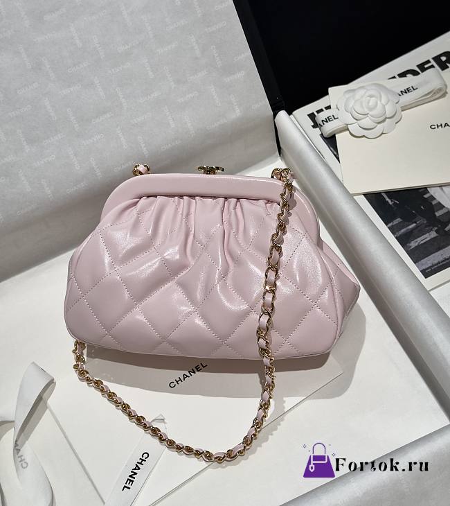 Fortok Chanel 24A Cloud Bag Evening Bag Pink 24x16x8cm - 1