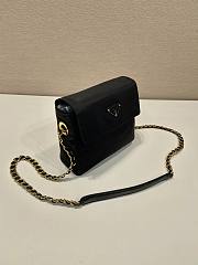 Fortok Prada Vintage Chain Diamond Shoulder Bag Black 1BD648 18x17x5cm - 6