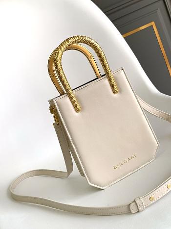 Fortok Bvlgari Serpenti Tote Bag White 13x17.5x5.5cm 