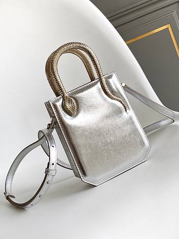 Fortok Bvlgari Serpenti Tote Bag Silver 13x17.5x5.5cm 