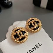 Fortok Chanel Black Gold Lava Earrings - 1