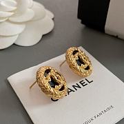 Fortok Chanel Black Gold Lava Earrings - 4
