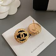 Fortok Chanel Black Gold Lava Earrings - 2