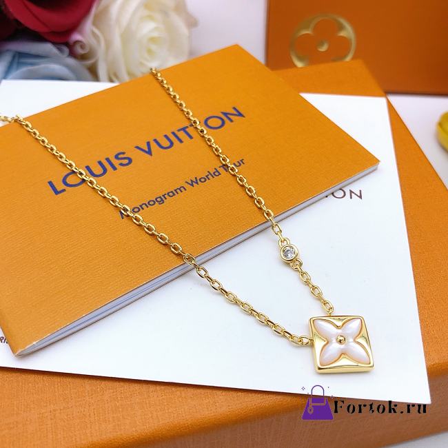 Fortok Louis Vuitton Old Flower Necklace Gold - 1