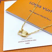 Fortok Louis Vuitton Old Flower Necklace Gold - 3