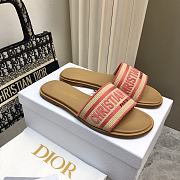 Fortok Dior Dway Natural Raffia And Red Embroidered Cotton - 4