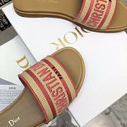 Fortok Dior Dway Natural Raffia And Red Embroidered Cotton - 5