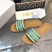 Fortok Dior Dway Natural Raffia And Green Embroidered Cotton - 3