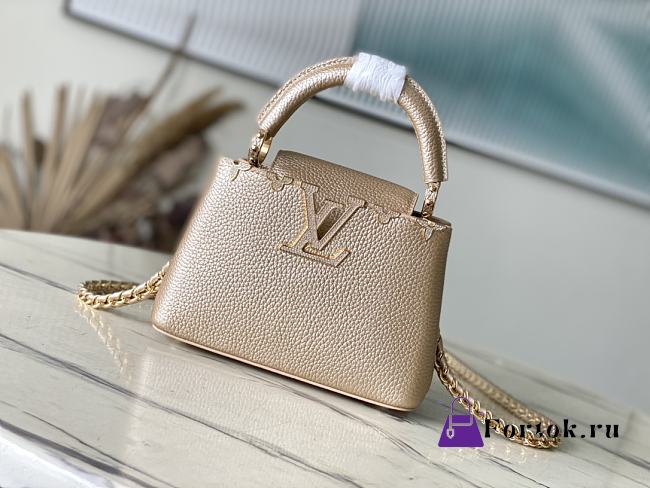 Fortok Louis Vuitton Capucines Nano Bag Gold M24583 27x18x9cm - 1