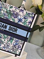 Fortok Dior Book Tote White Multicolor Flowers 36x27x16cm - 4