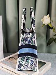 Fortok Dior Book Tote White Multicolor Flowers 36x27x16cm - 3