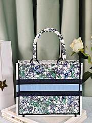 Fortok Dior Book Tote White Multicolor Flowers 36x27x16cm - 2