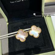 Fortok  Van Cleef & Arpels Four-Leaf Clover Natural Pink Earrings - 6