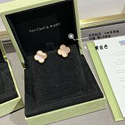 Fortok  Van Cleef & Arpels Four-Leaf Clover Natural Pink Earrings - 5