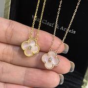 Fortok Van Cleef & Arpels Natural Pink With Diamond Four-leaf Clover Necklace - 6
