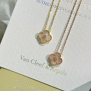Fortok Van Cleef & Arpels Natural Pink With Diamond Four-leaf Clover Necklace - 3
