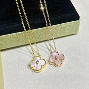 Fortok Van Cleef & Arpels Natural Pink With Diamond Four-leaf Clover Necklace - 2