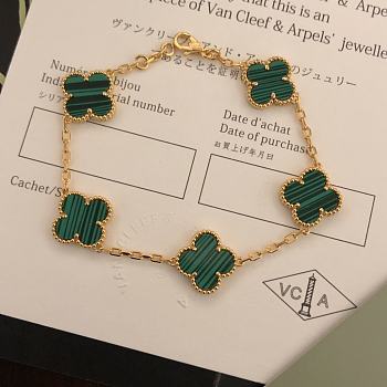 Fortok Van Cleef & Arpels Green Four-leaf Clovers Bracelet