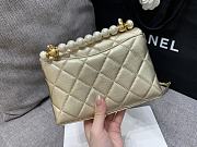 Fortok Chanel Mini Flap Bag Gold With Pearl Top Handle AS5001 12.5×19×7cm - 2