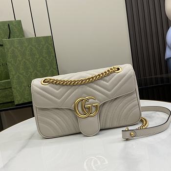 Fortok Gucci GG Marmont Bag in Light Grey 443497 26x13x6cm