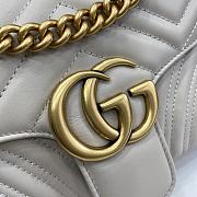 Fortok Gucci GG Marmont Bag in Light Grey 443497 26x13x6cm - 2