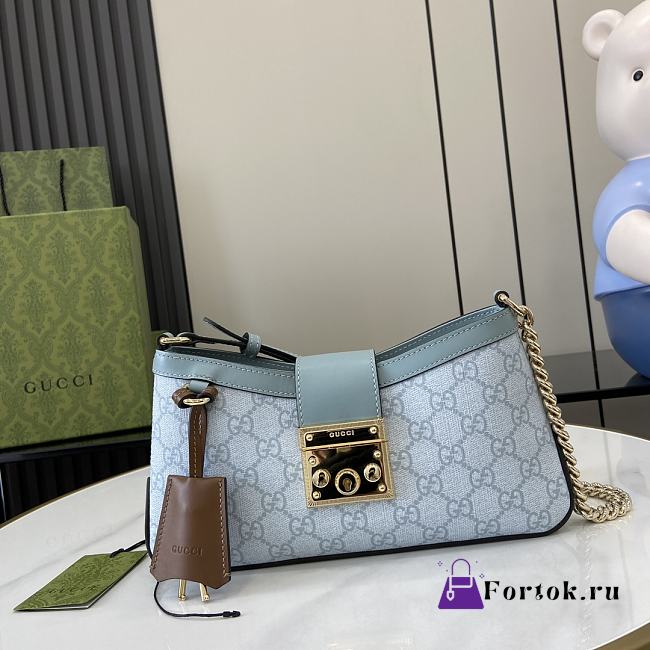 Fortok Gucci GG Padlock Shoulder Bag Blue 811705 26.5x13.5x4.5cm - 1