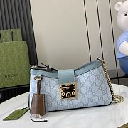 Fortok Gucci GG Padlock Shoulder Bag Blue 811705 26.5x13.5x4.5cm - 1