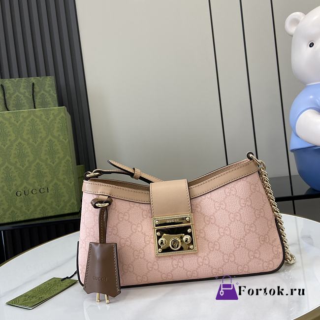 Fortok Gucci GG Padlock Shoulder Bag Pink 811705 26.5x13.5x4.5cm - 1