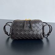 Fortok Bottega Veneta Intrecciato 15 Concert Pouch Dark Brown 18.5x11.5x8.5cm - 1