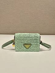 Fortok Prada Woven Small Bag Green 1MR024 11.5x8cm - 1