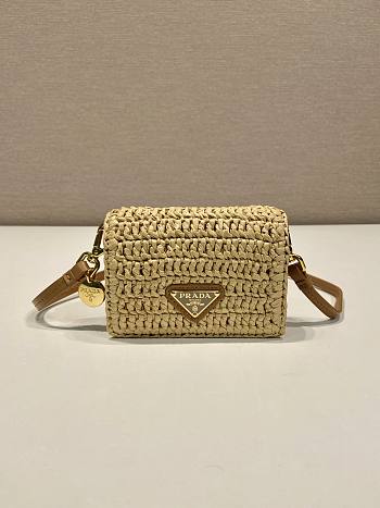 Fortok Prada Woven Small Bag Beige 1MR024 11.5x8cm