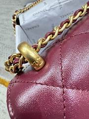 Fortok Chanel Double Gold Ball Flap Bag Burgundy 19cm - 6