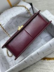 Fortok Chanel Double Gold Ball Flap Bag Burgundy 19cm - 3