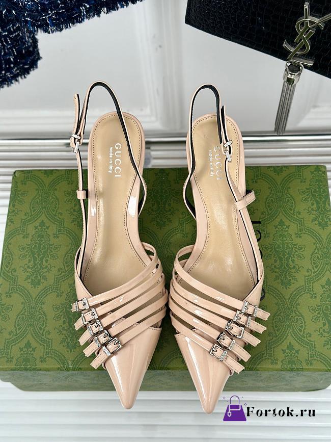 Fortok Gucci Women’s Slingback Pump in Beige - 1