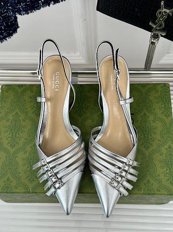 Fortok Gucci Women’s Slingback Pump in Silver