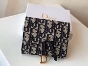 Fortok Dior Saddle Wallet Blue Oblique Jacquard 11x10x2cm - 2