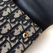 Fortok Dior Saddle Wallet Blue Oblique Jacquard 11x10x2cm - 6