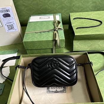 Fortok Gucci GG Marmont Mini Shoulder Bag Black 634936 18x12x6cm