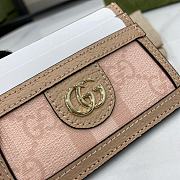 Fortok Gucci Ophidia Monogram Card Holder Pink 523159 10x7.5cm - 2