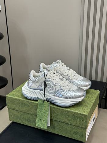 Fortok Gucci Ripple Trainer in Silver