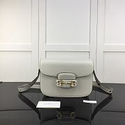 Fortok Gucci Horsebit 1955 Shoulder Bag In White 602204 25x18x8cm - 1