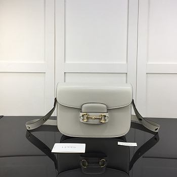 Fortok Gucci Horsebit 1955 Shoulder Bag In White 602204 25x18x8cm