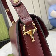 Fortok Gucci Horsebit 1955 Shoulder Bag In Burgundy 602204 25x18x8cm - 6