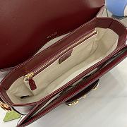 Fortok Gucci Horsebit 1955 Shoulder Bag In Burgundy 602204 25x18x8cm - 3