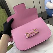 Fortok Gucci Horsebit 1955 Shoulder Bag In Pink 602204 25x18x8cm - 5