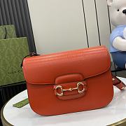 Fortok Gucci Horsebit 1955 Shoulder Bag In Orange 602204 25x18x8cm - 1